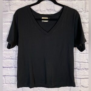 Nation LTD Black V-Neck Short Sleeve Tee Size XS